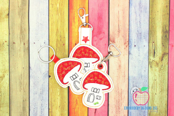 Mushroom House ITH Keyfob for Etsy Sellers