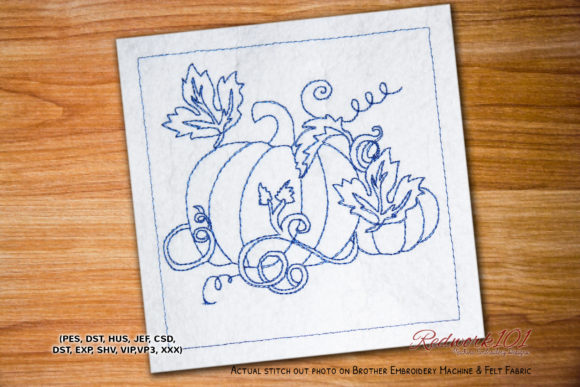 Pumpkins Growing on the Vine Redwork: A Designer's Review