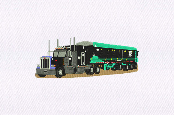 Transportation Truck Embroidery for Boutique Apparel